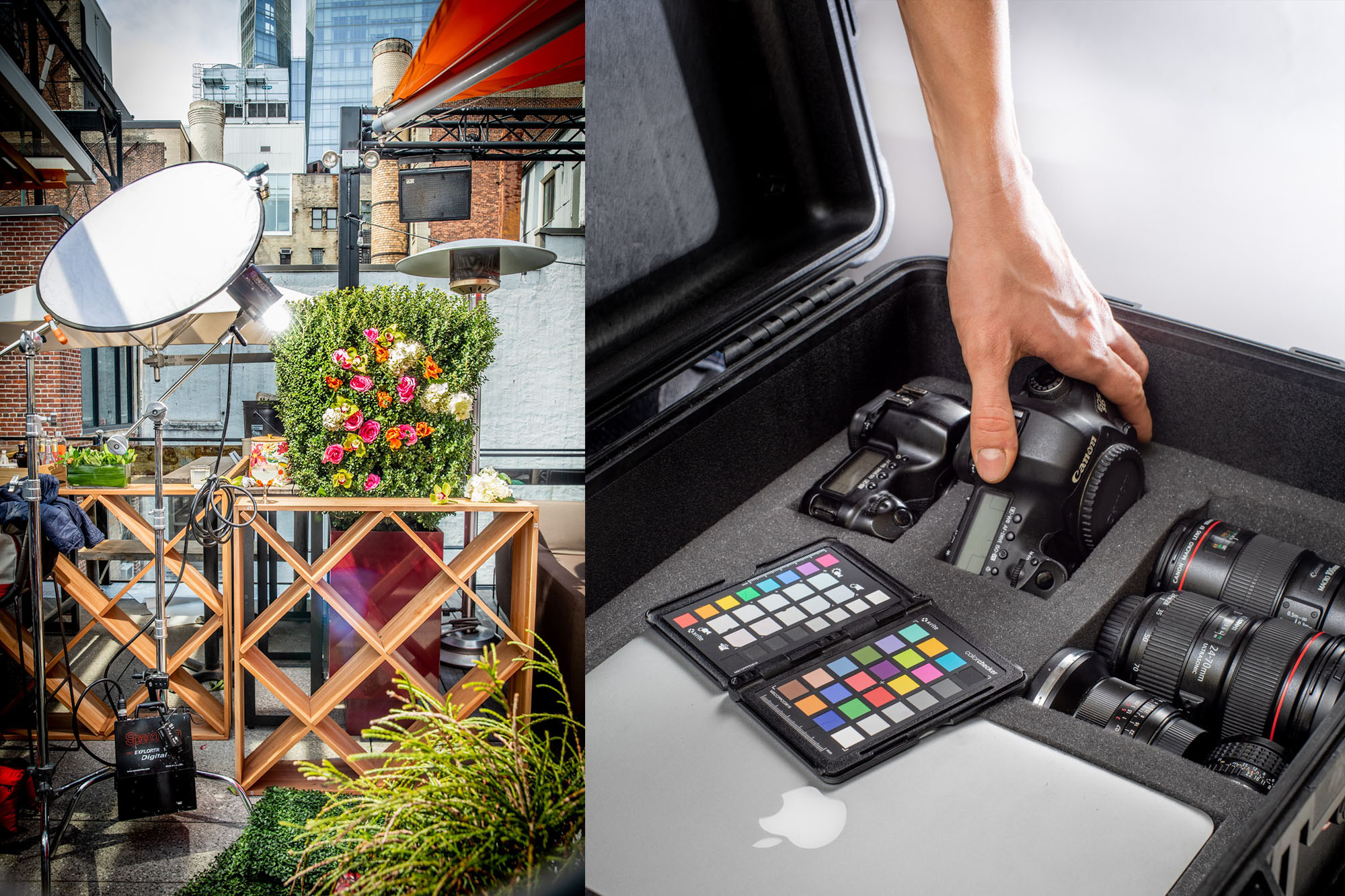 Behind the scenes of a photoshoot